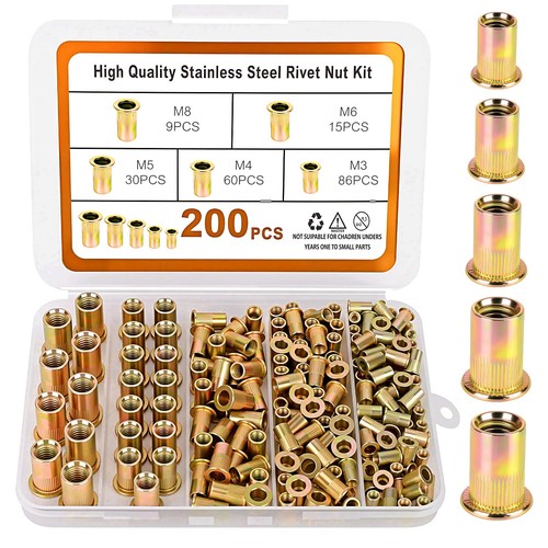200pcs metric rivet nut kit - 200pcs,